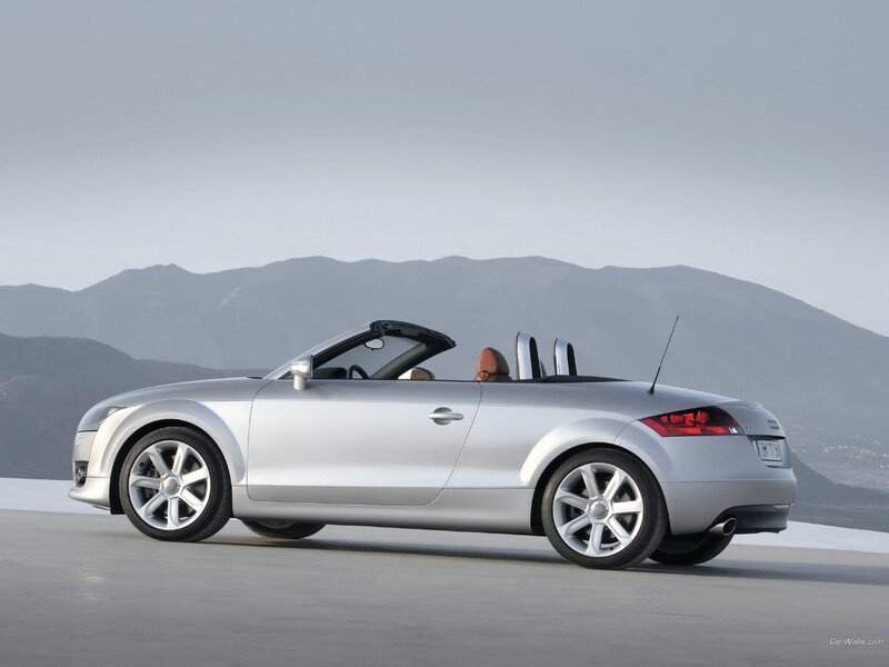 Silver Convertible Car — Serene, Afternoon, Photograph, Mountains, Road, Gray