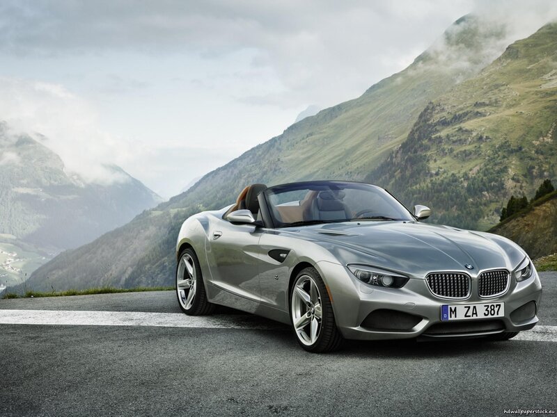 Silver Convertible Car — Serene, Afternoon, Photograph, Mountains, Road
