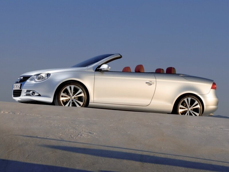 Silver Convertible Car — Serene, Afternoon, Photograph, Red Seats, Blue Sky