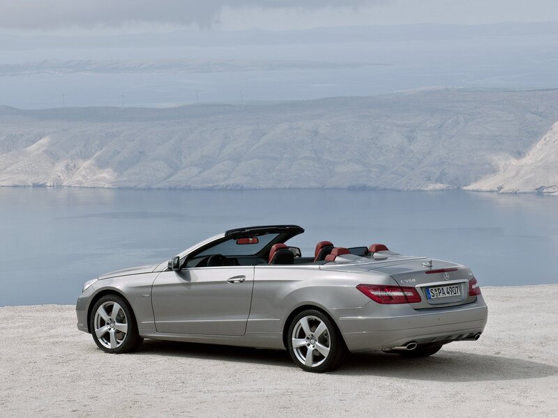 Silver Convertible Car — Serene, Afternoon, Photograph, Sea, Mountains