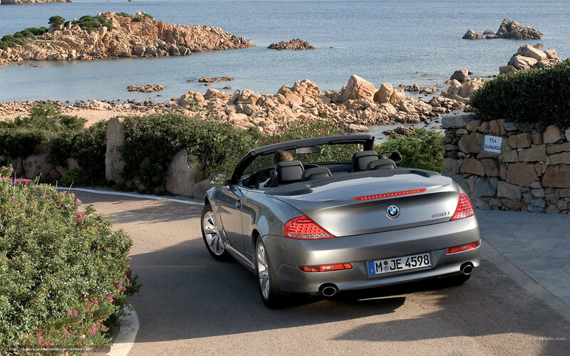 Silver Convertible Car — Serene, Afternoon, Photograph, Sea, Rocks