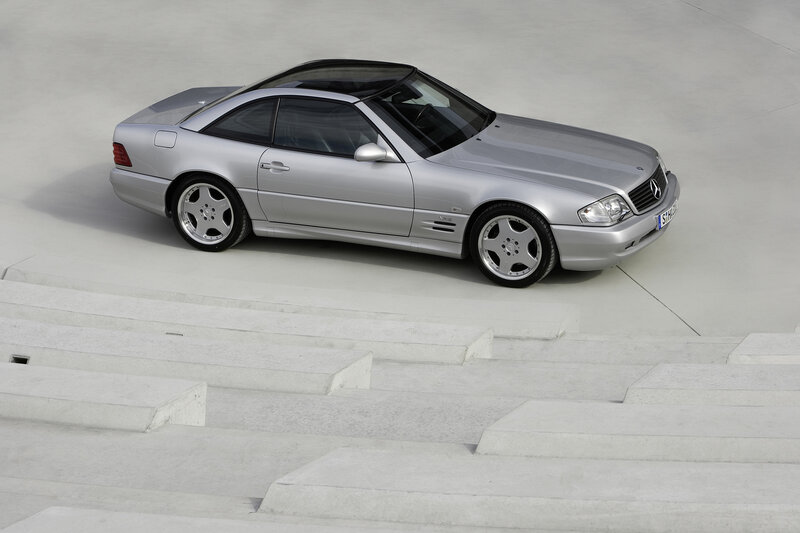 Silver Convertible Car — Serene, Photograph, Steps