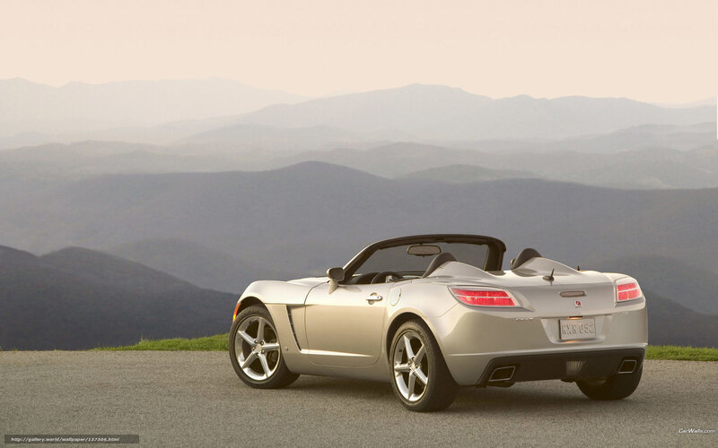 Silver Convertible Car — Serene, Sunset, Photograph, Mountains