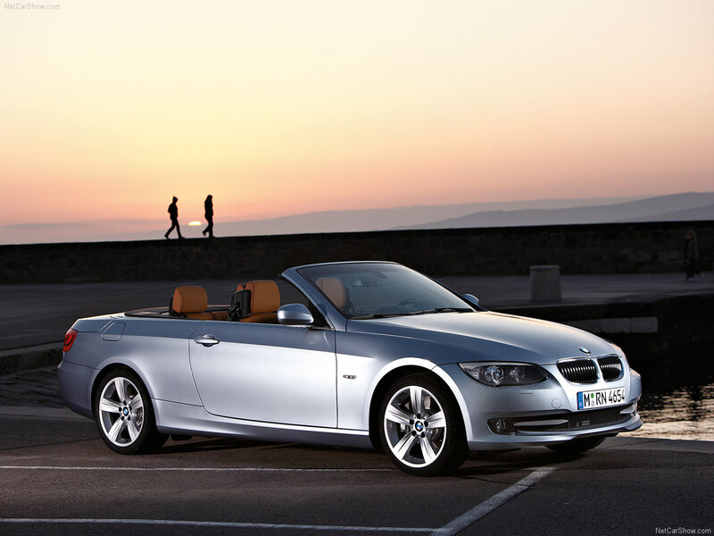 Silver Convertible Car — Serene, Sunset, Photograph, People