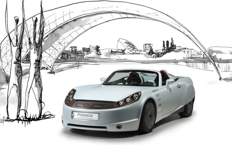 Silver Convertible Car — White, Calm