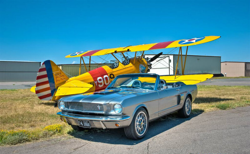Silver Convertible Car — Yellow, Bright