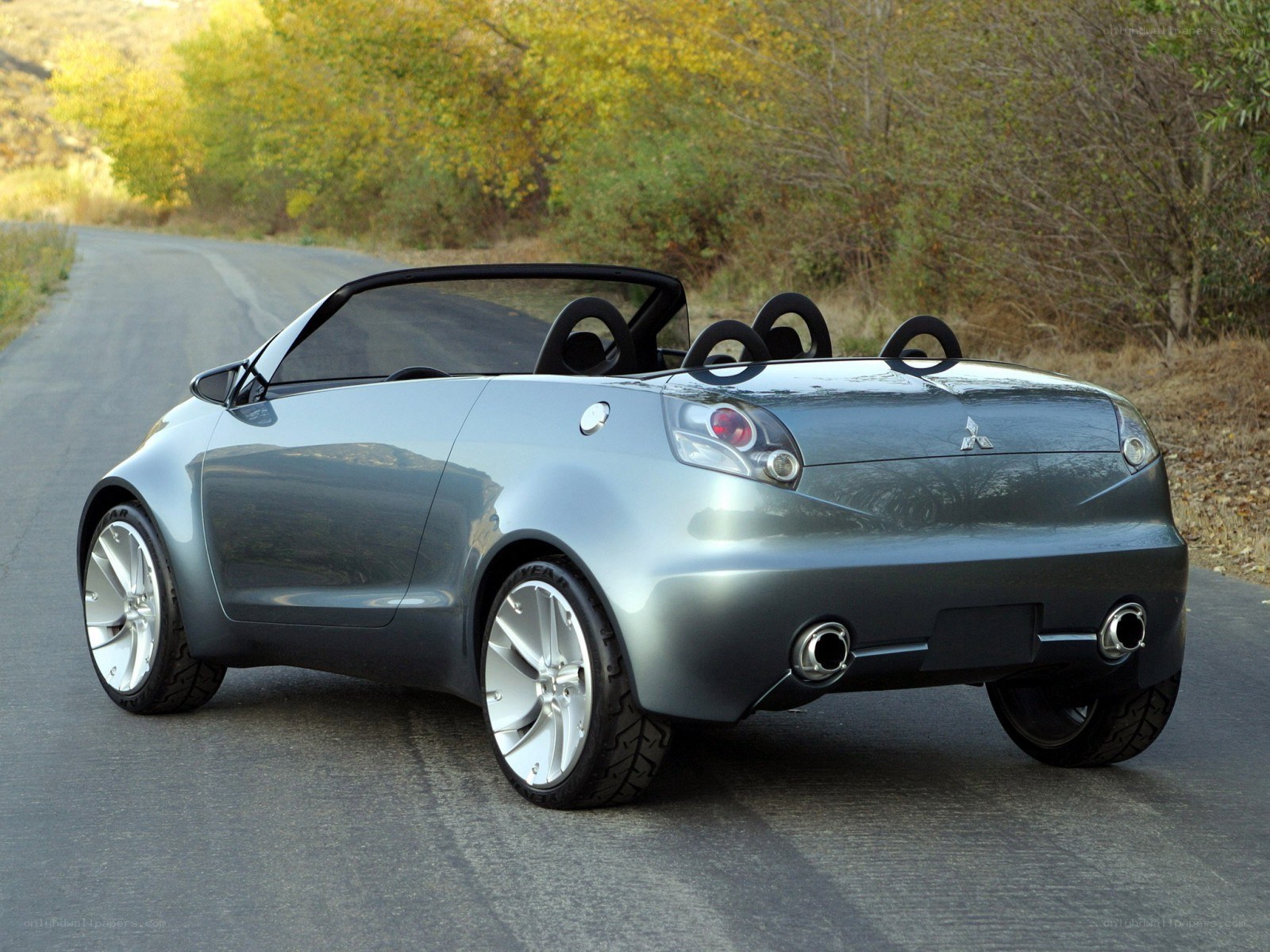 Silver convertible concept car