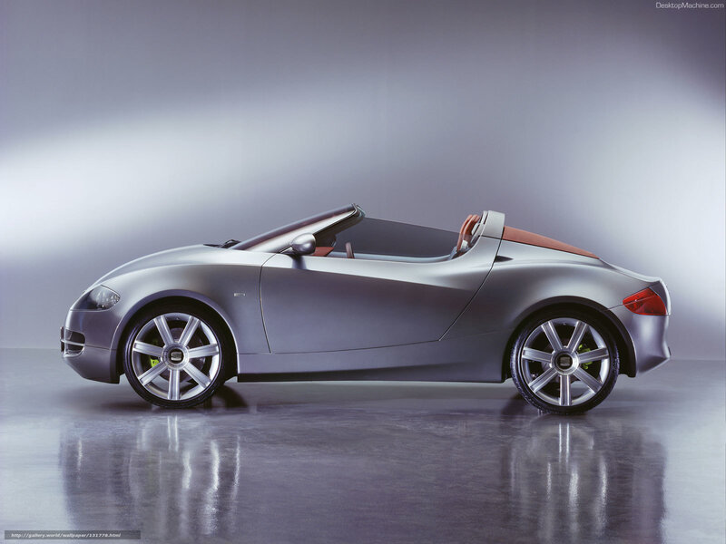 Silver Convertible Concept Car — Dramatic, Photograph, Wheel