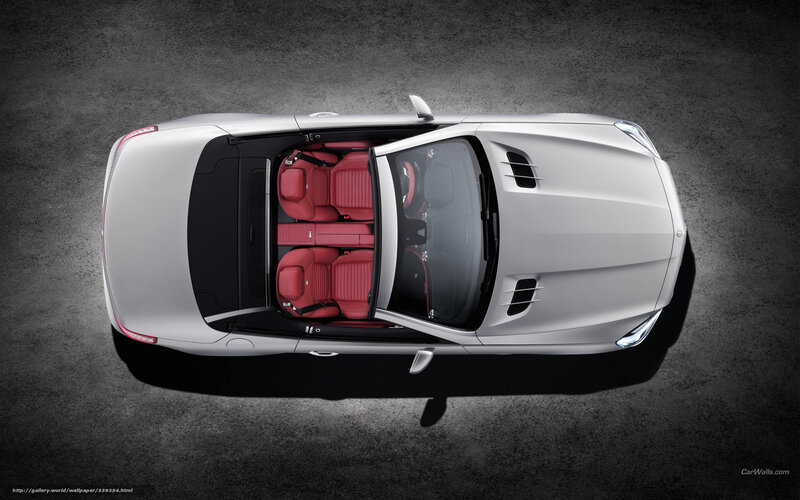 silver convertible from above