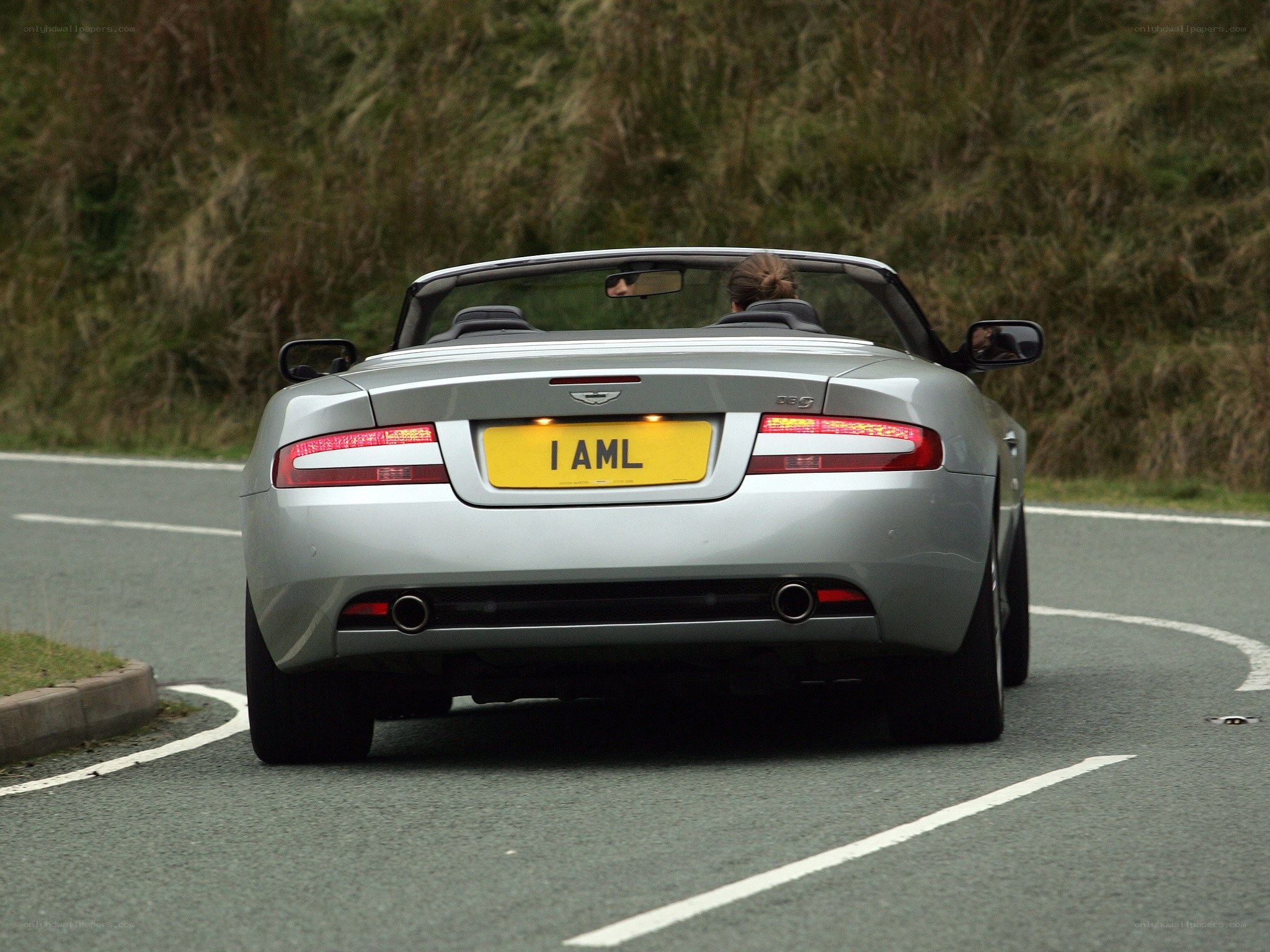 silver convertible on road