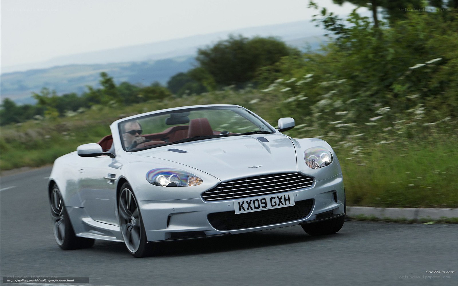 silver convertible sports car
