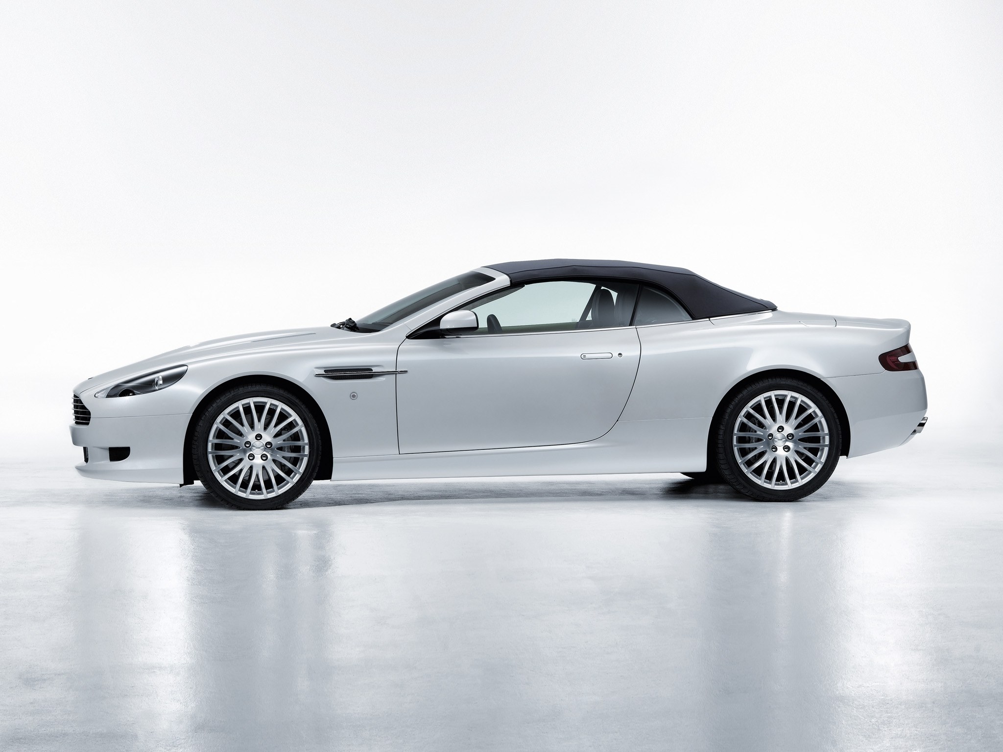 silver convertible sports car