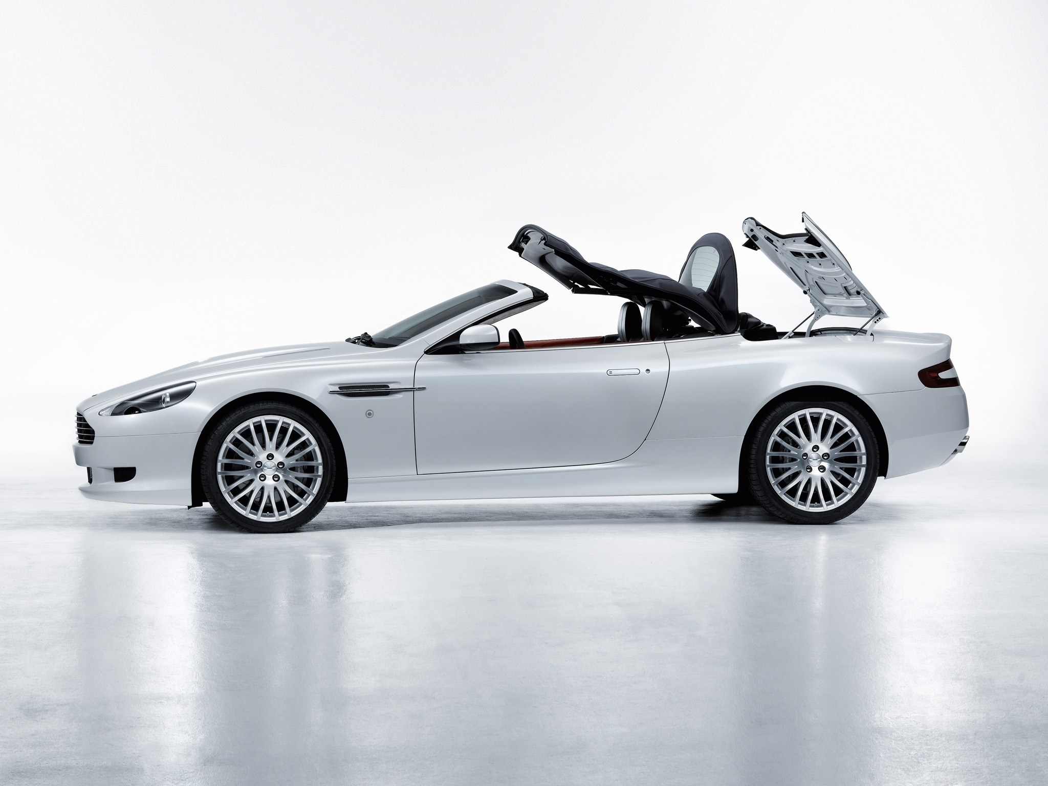silver convertible sports car