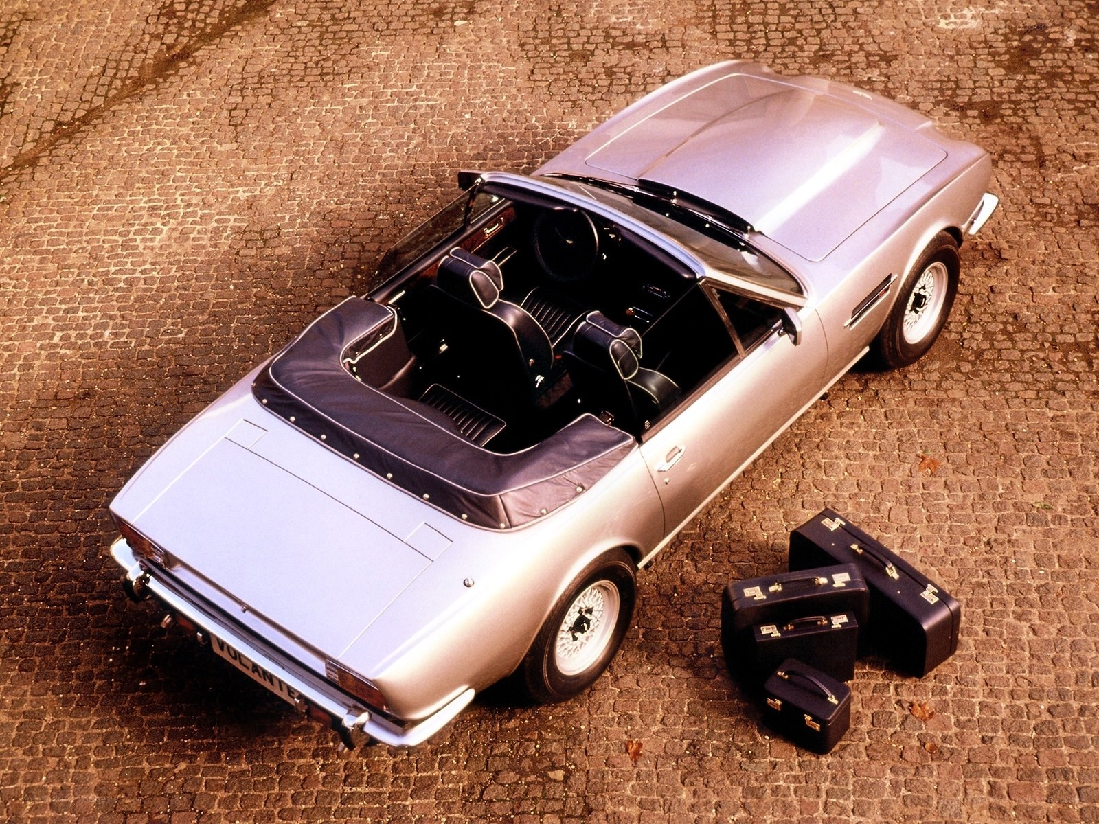 Silver convertible sports car
