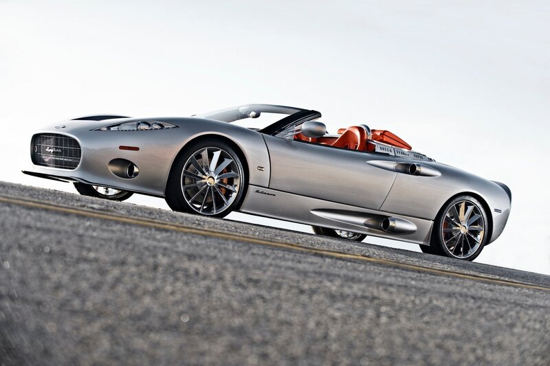Silver convertible sports car