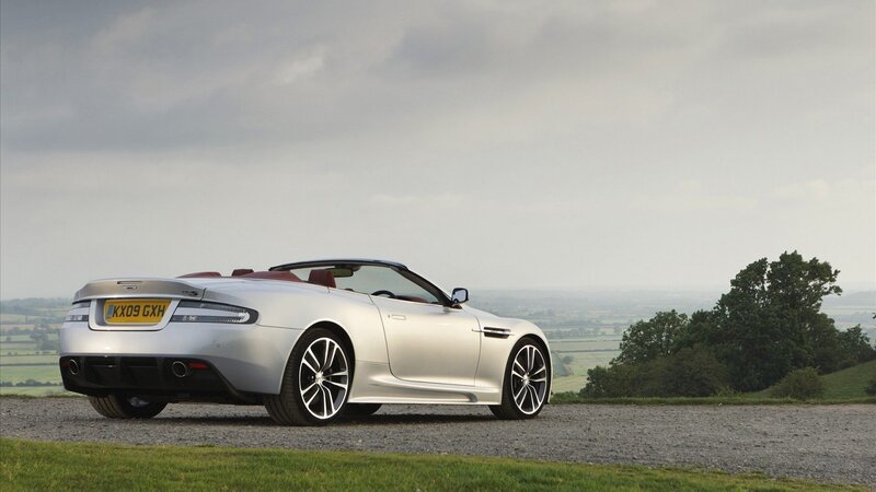 Silver convertible sports car