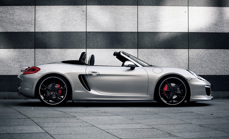 silver convertible sports car