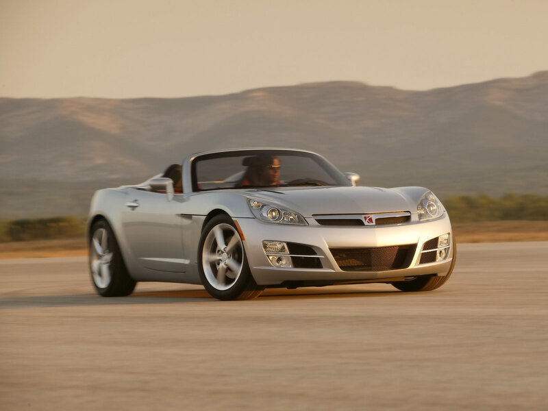 Silver convertible sports car