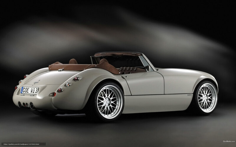 Silver Convertible Sports Car — Dramatic, Photograph, Brown Interior