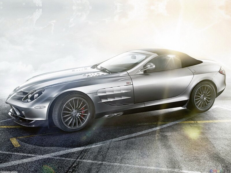 Silver Convertible Sports Car — Dramatic, Photograph, Road, Clouds
