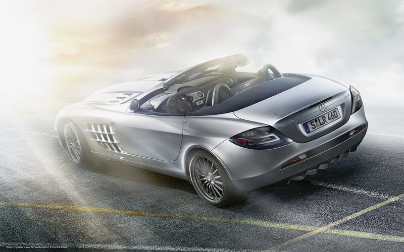 Silver Convertible Sports Car — Dramatic, Sunrise