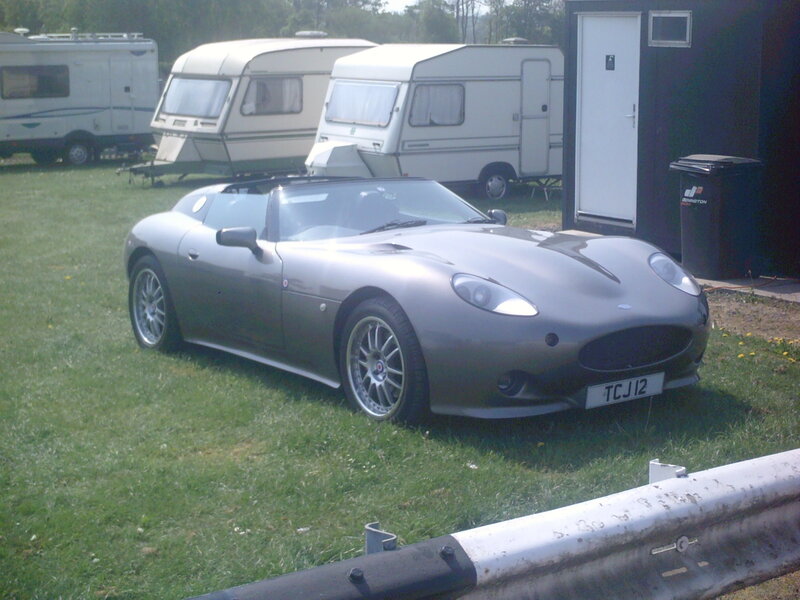 Silver Convertible Sports Car — Green