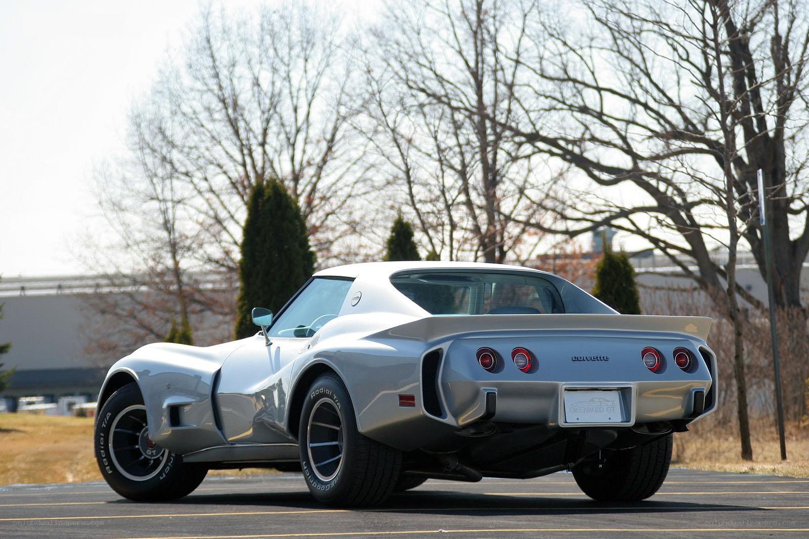 silver corvette c3 from rear