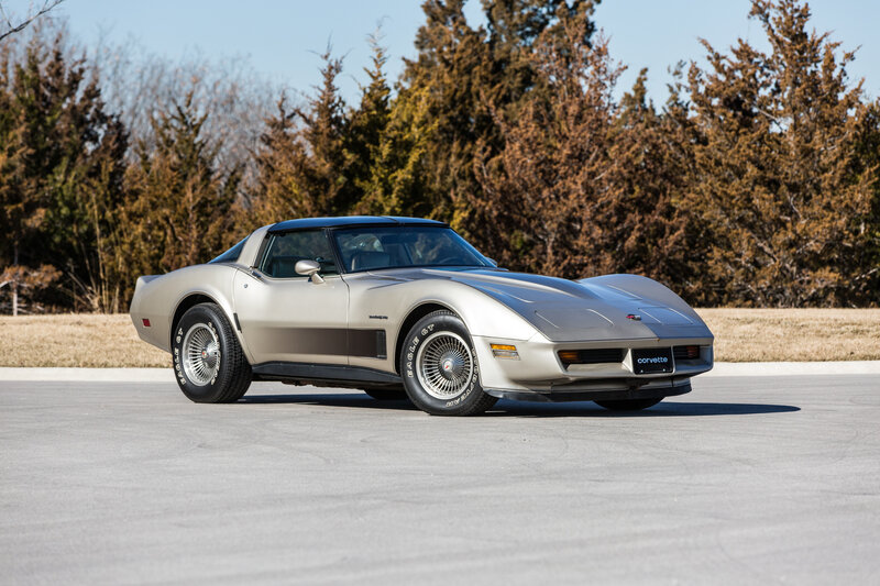Silver Corvette C3 sports car