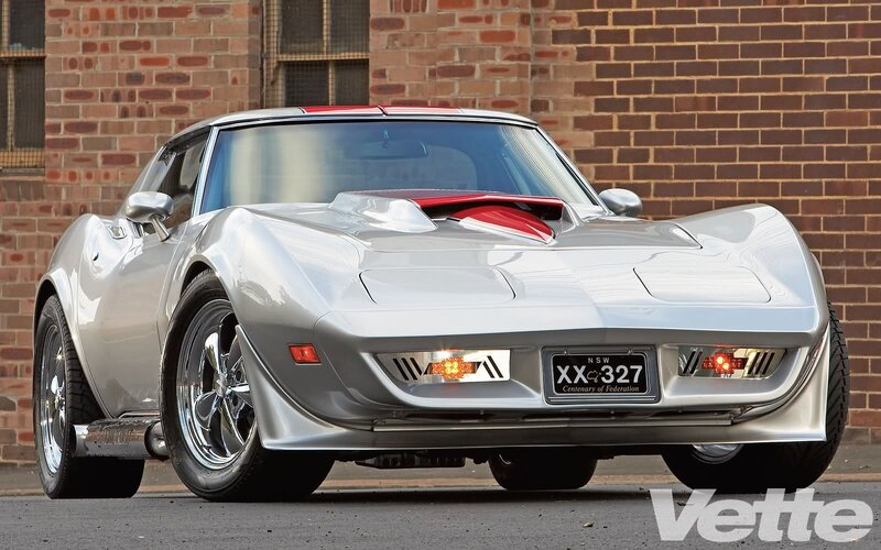 Silver Corvette Car — Dramatic, Afternoon