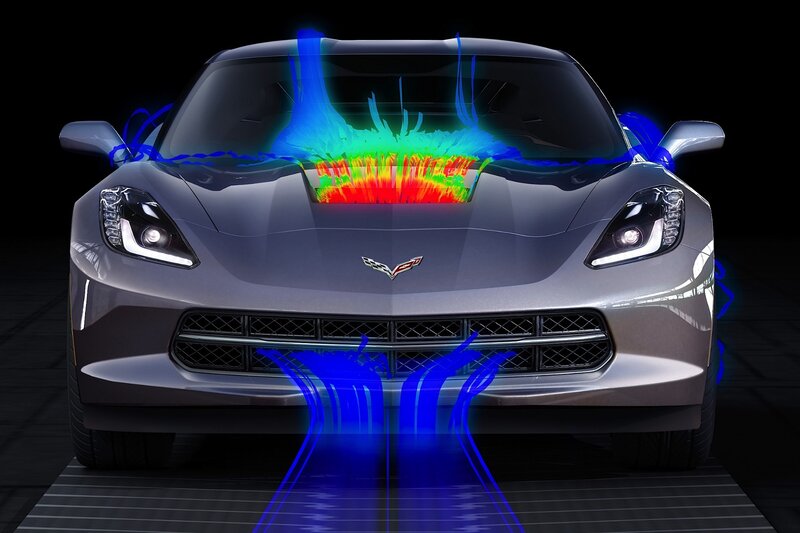Silver Corvette Car — Gray, Dramatic, 3d Render