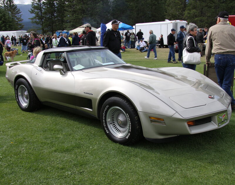 Silver Corvette Car — Green