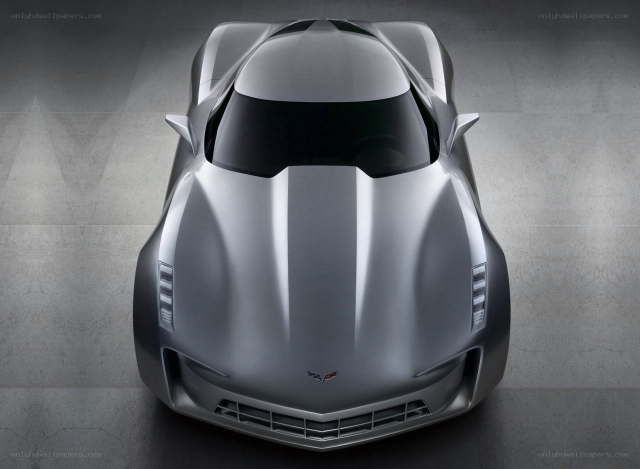 Silver Corvette concept car