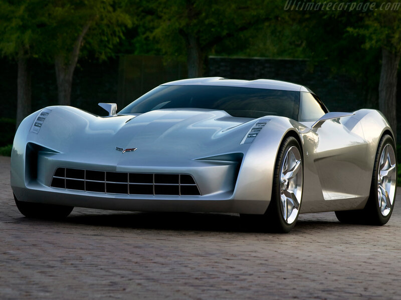 Silver Corvette concept car