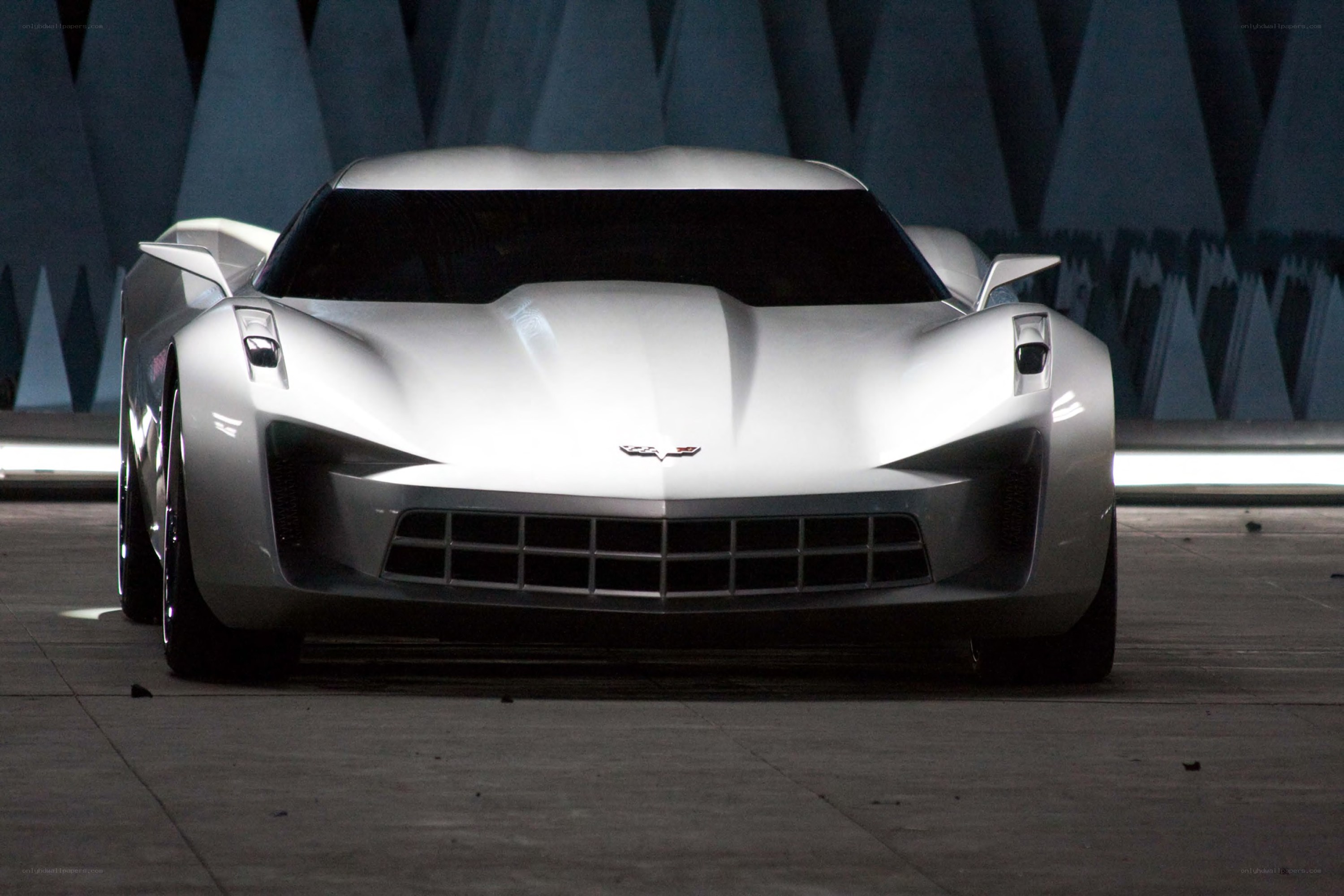 Silver Corvette concept car