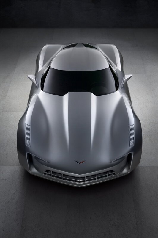 Silver Corvette concept car