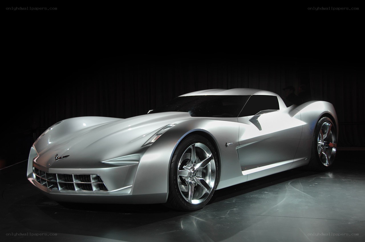Silver Corvette concept car