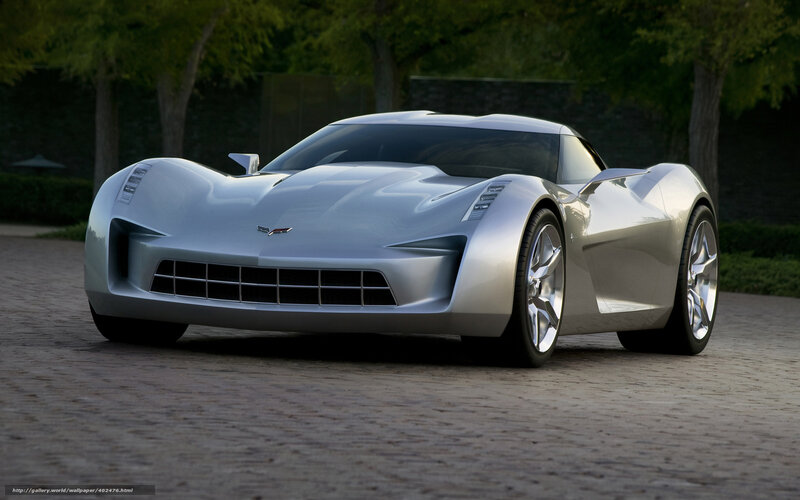Silver Corvette concept car