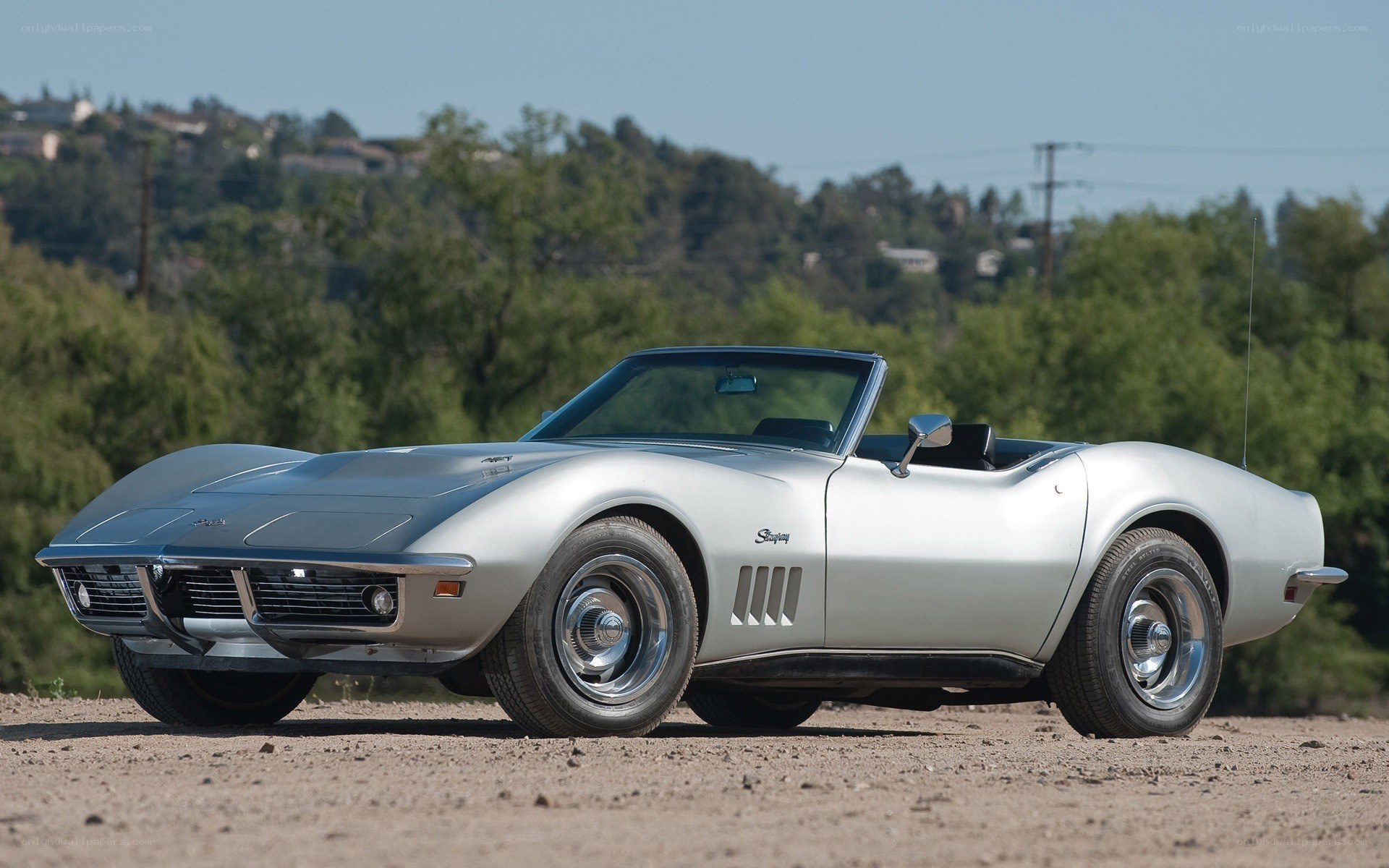 silver corvette convertible