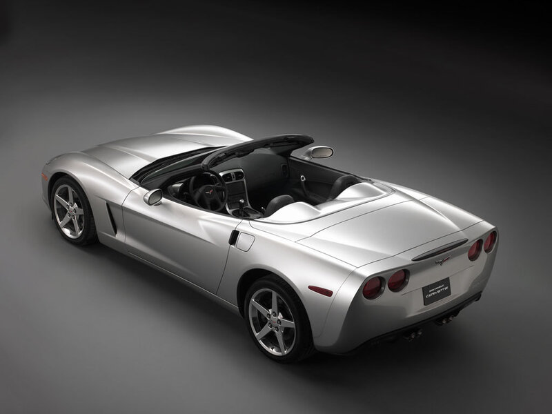 Silver Corvette Convertible — Dramatic, Photograph, Car