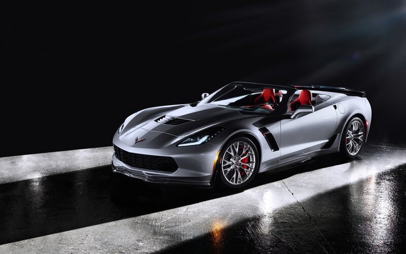 Silver Corvette Convertible — Dramatic, Photograph