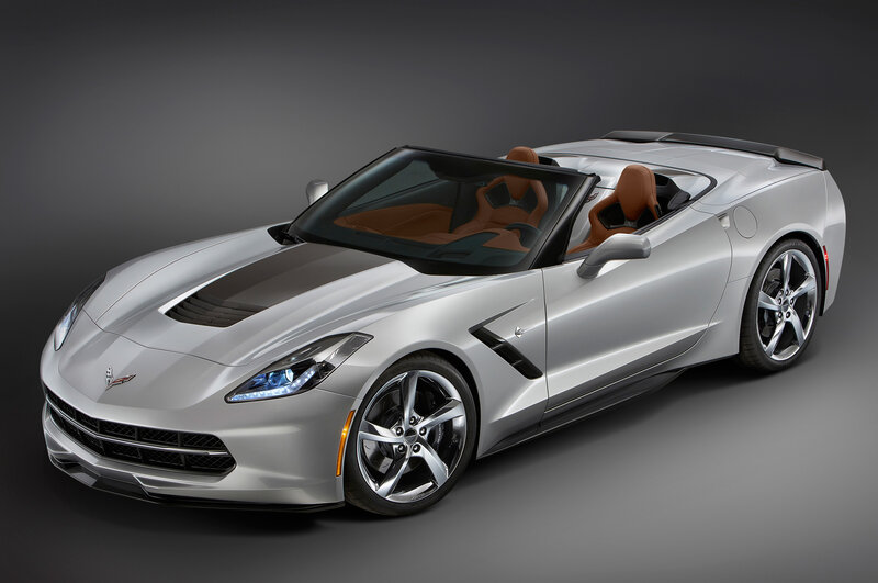 Silver Corvette Convertible — Dramatic