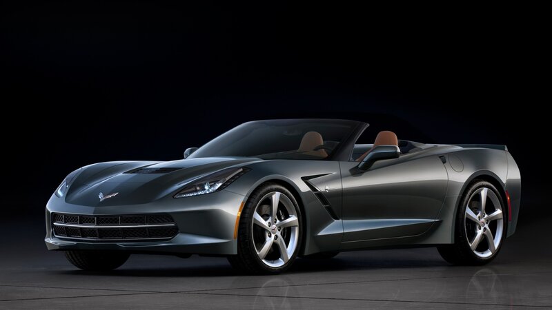 Silver Corvette Convertible — Gray, Dramatic, Photograph