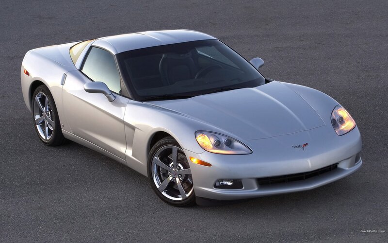 silver corvette sports car