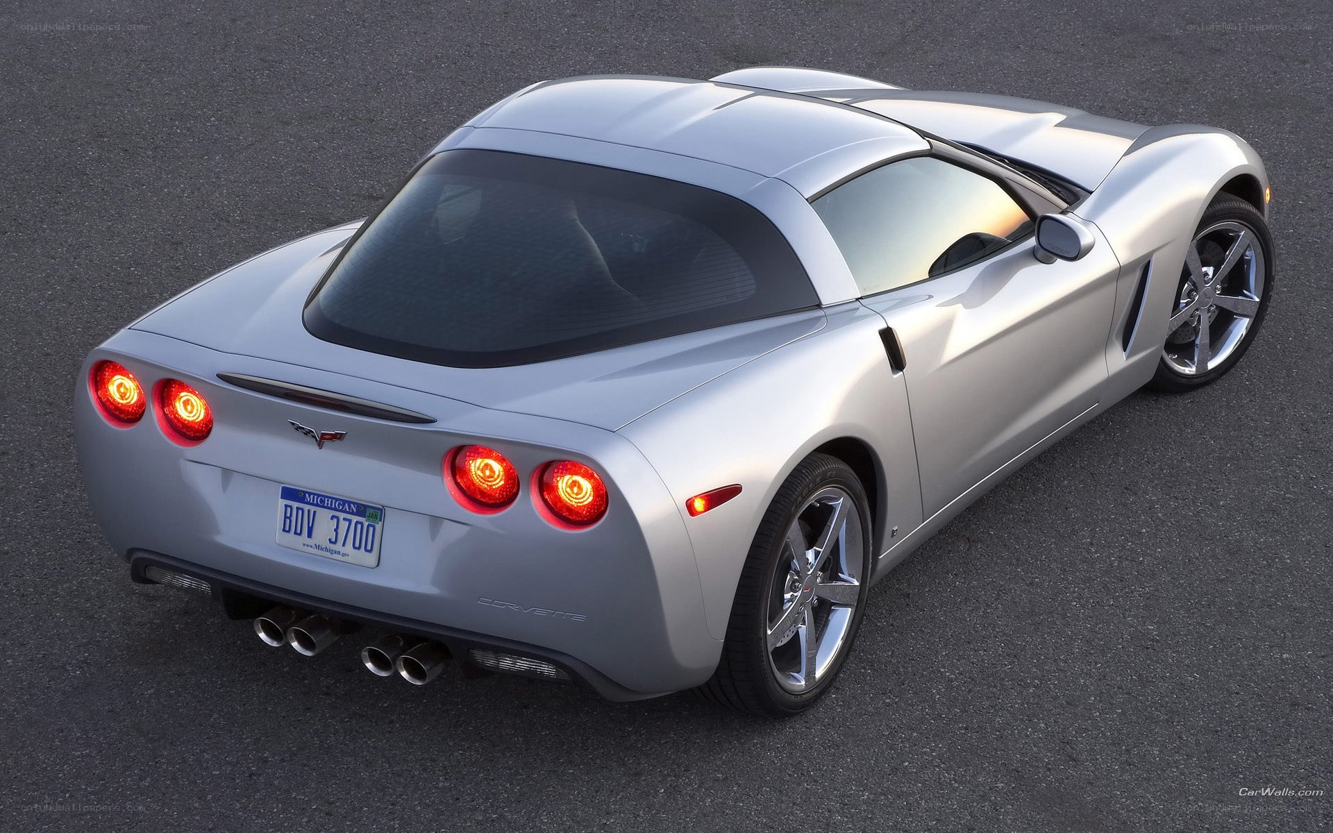 silver corvette sports car