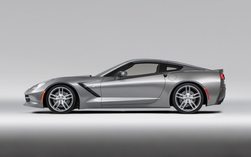 silver corvette sports car