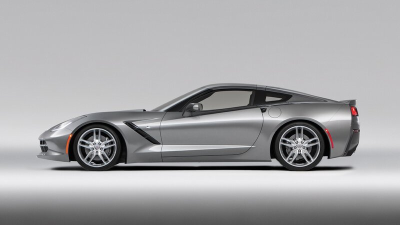silver corvette sports car