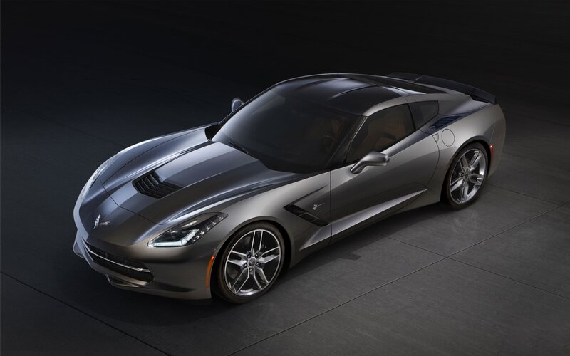 Silver Corvette sports car