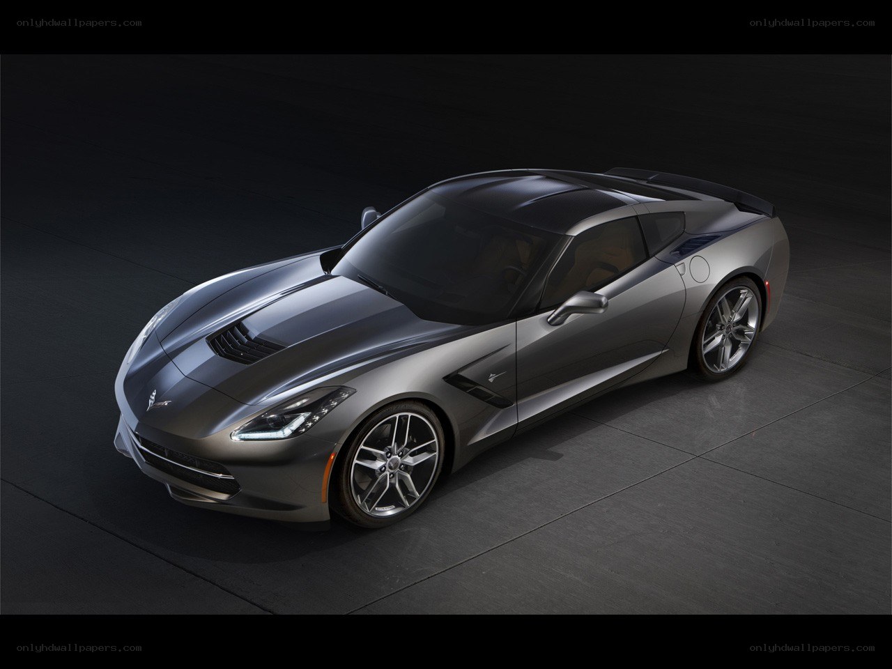 Silver Corvette sports car