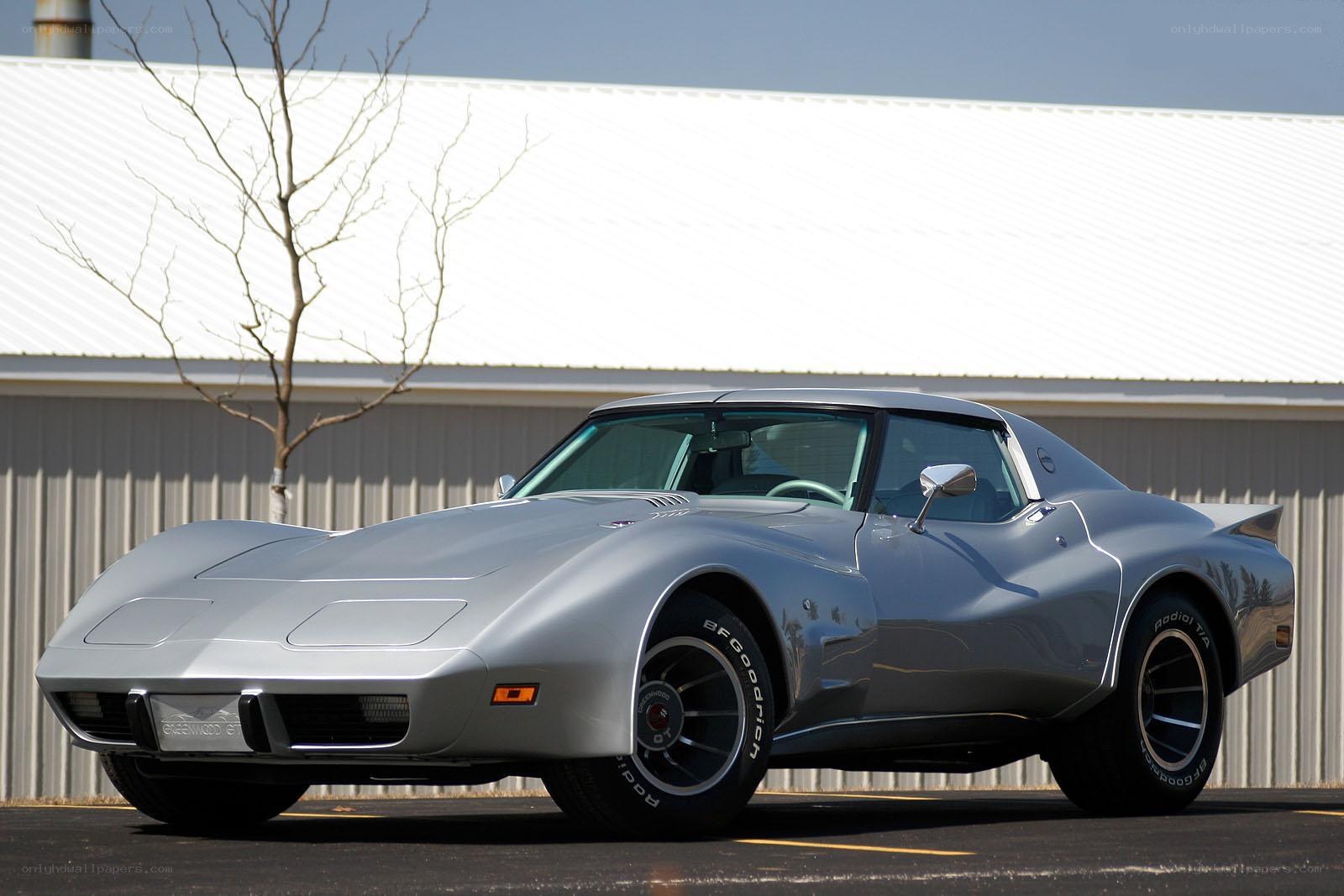 Silver Corvette sports car