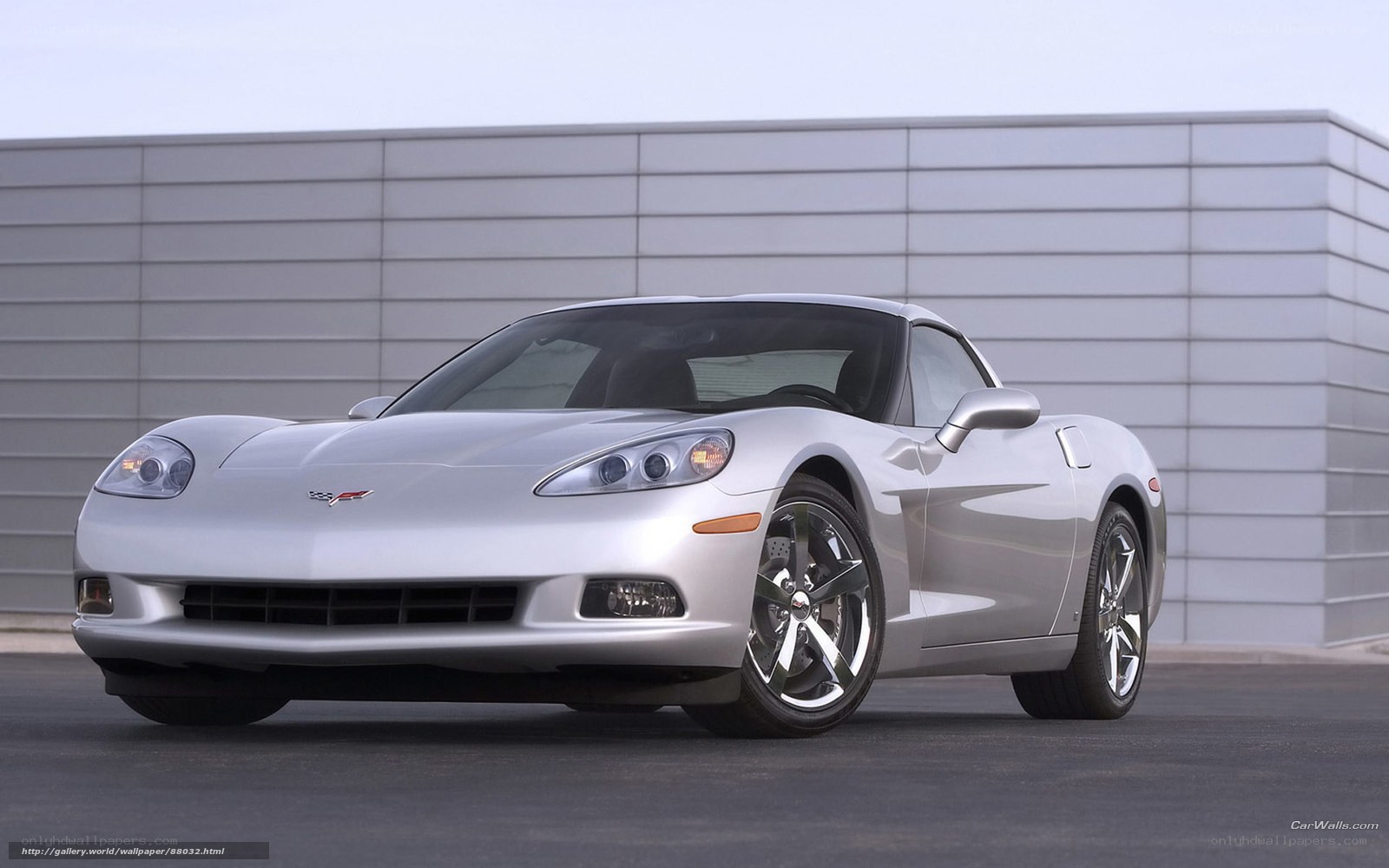 silver corvette sports car